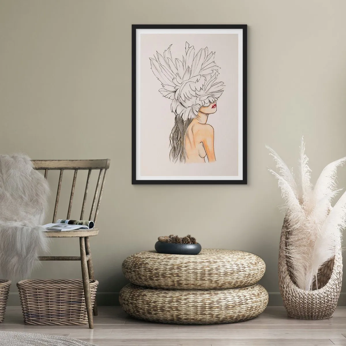 Plakat i sort ramme - Skønhed kronet - 70x100 cm