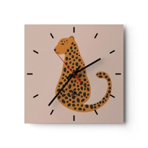 Vægur, Uret - Leopardprint er et moderigtigt mønster - 30x30 cm