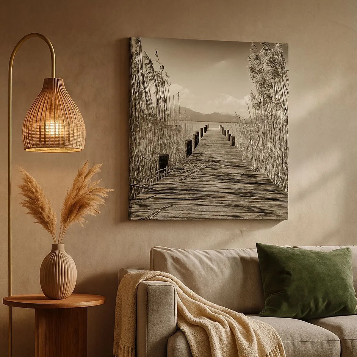 Lærredstryk - Billede på lærred - I græssernes fred - 30x30 cm