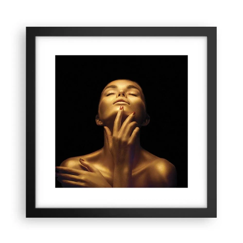 Plakat i sort ramme - Som gylden silke - 30x30 cm