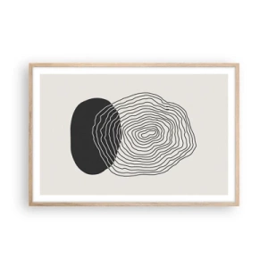 Plakat i ramme af lyst egetræ - Varighed og vibration - 91x61 cm