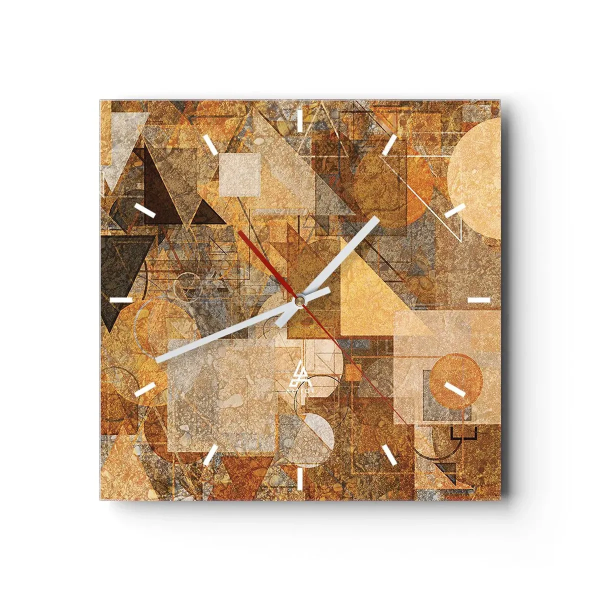 Vægur, Uret - Kubistisk bronzeundersøgelse - 30x30 cm