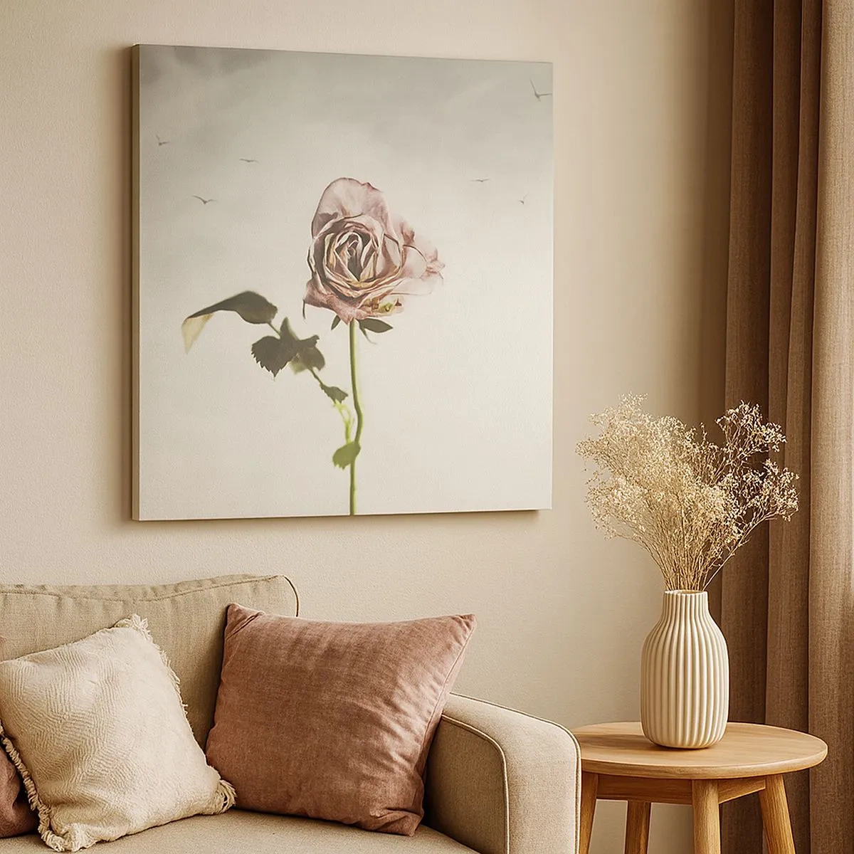 Lærredstryk - Billede på lærred - Velkomst til foråret - 30x30 cm