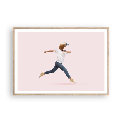 Plakat i ramme af lyst egetræ - En knivspids absurditet - 100x70 cm