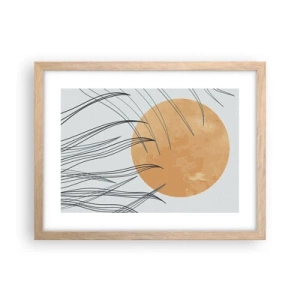 Plakat i ramme af lyst egetræ - Altid mod solen - 40x30 cm