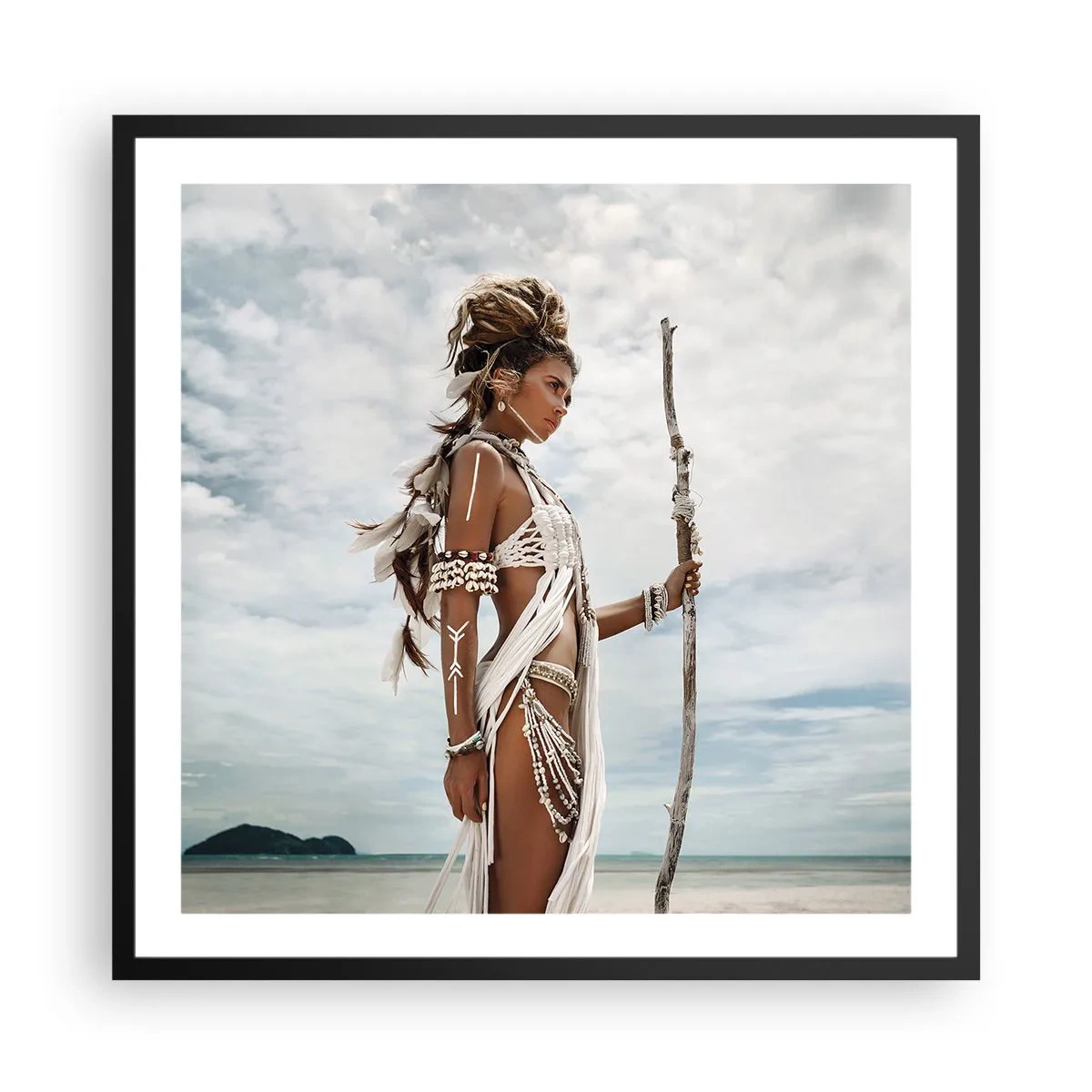 Plakat i sort ramme - Dronning af troperne - 60x60 cm