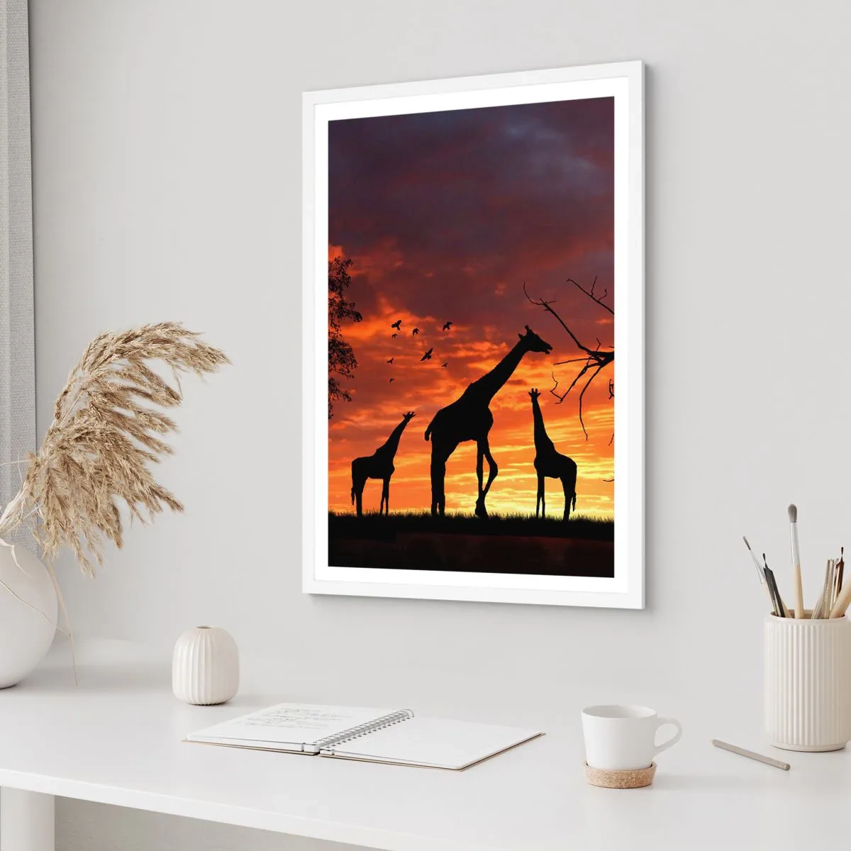 Plakat i hvid ramme - En lille middag med dem, du holder af - 70x100 cm