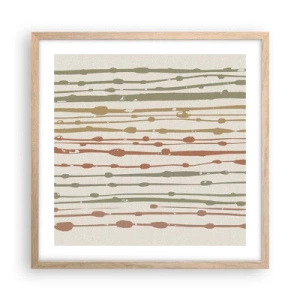 Plakat i ramme af lyst egetræ - Musikalsk farvenotation - 50x50 cm