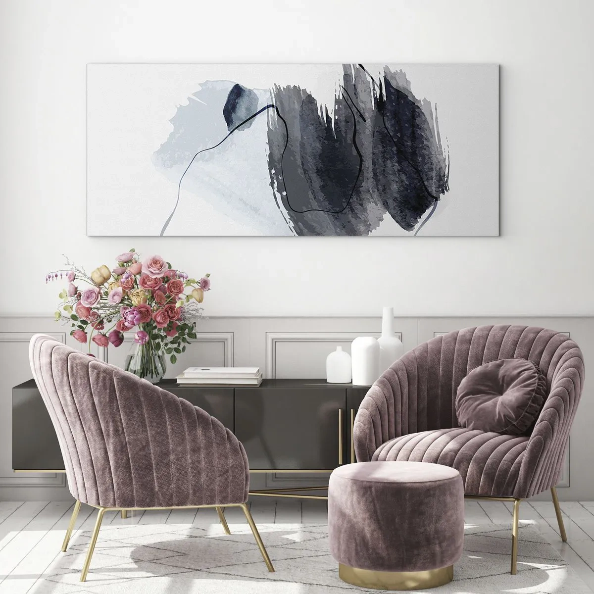 Billede på glas - Intensitet og bevægelse - 90x30 cm