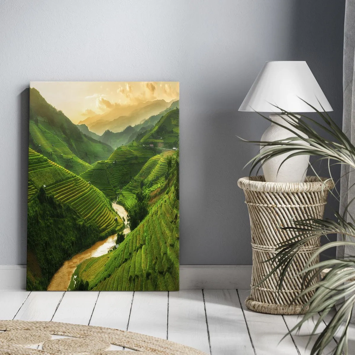 Lærredstryk - Billede på lærred - Vietnamesisk dal - 70x100 cm