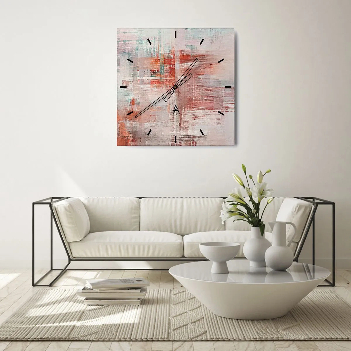 Vægur, Uret - Diset. Hvor er dog det lyserødt - 30x30 cm