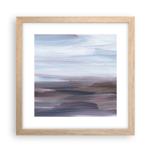 Plakat i ramme af lyst egetræ - Elementer: vand - 30x30 cm