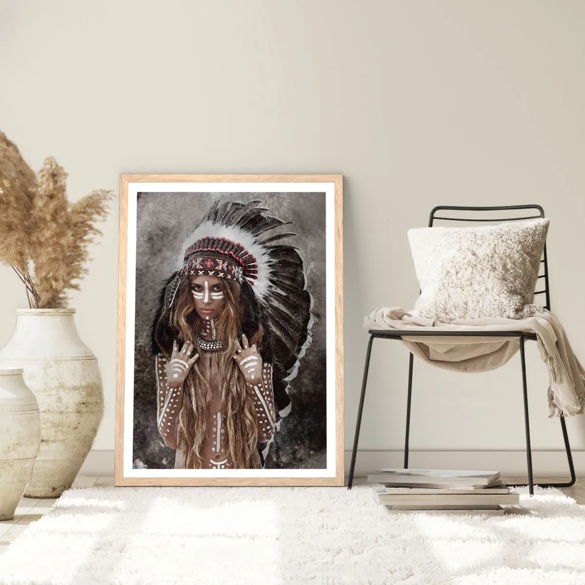 Plakat i ramme af lyst egetræ - Hemmeligheden bag stammens styrke - 70x100 cm