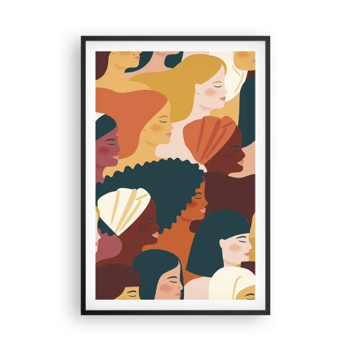 Plakat i sort ramme - Kun kvindelighed - 61x91 cm