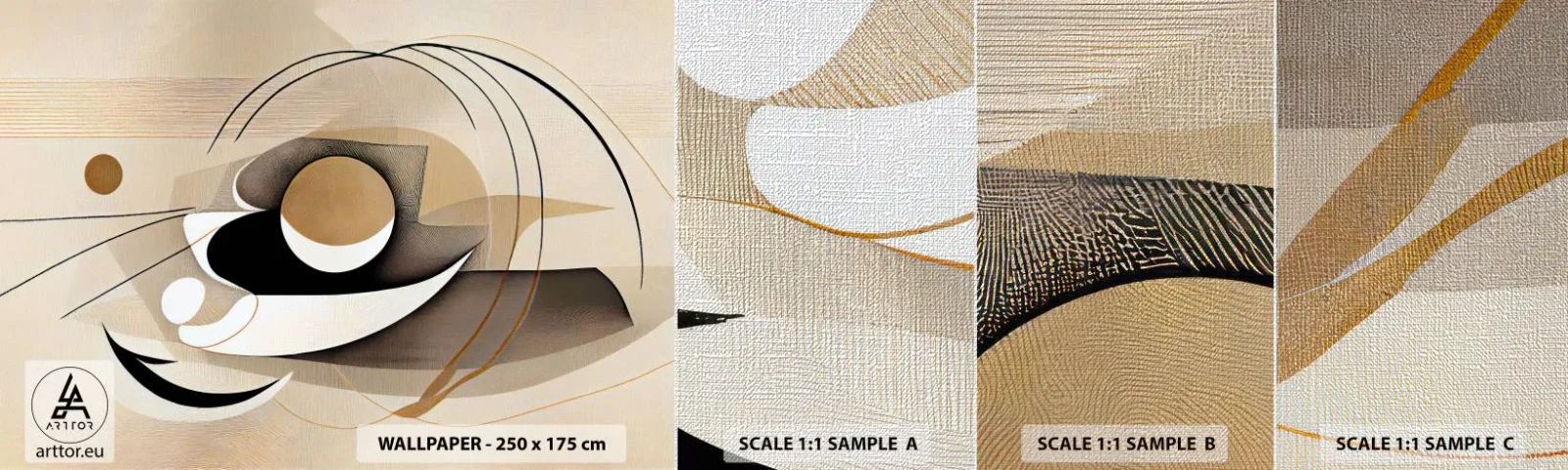 Prøve Fototapet Premium Canvas - Komposition: essensen af ting - Abstraktion, Moderne, Stykke - 100x30 cm