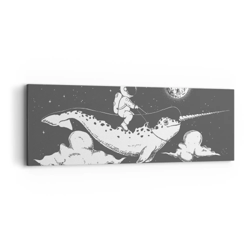 Lærredstryk - Billede på lærred - Rumrytter - 90x30 cm