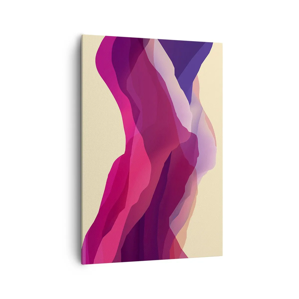 Lærredstryk - Billede på lærred - Bølger i lilla - 70x100 cm
