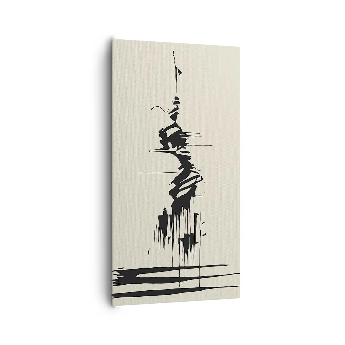 Lærredstryk - Billede på lærred - Skyndsom abstraktion - 65x120 cm