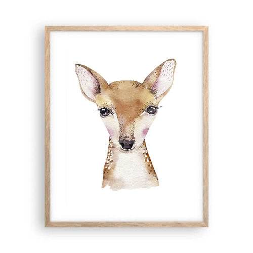 Plakat i ramme af lyst egetræ - Uskyldighedens natur - 40x50 cm