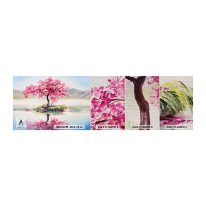 Prøve Fototapet Premium Sand - Forårsfestival - Stykke, Træ, Landskab - 100x30 cm