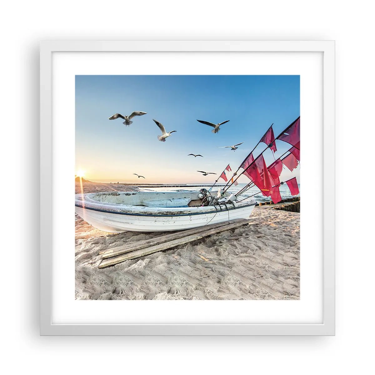 Plakat i hvid ramme - Et velfortjent hvil - 40x40 cm