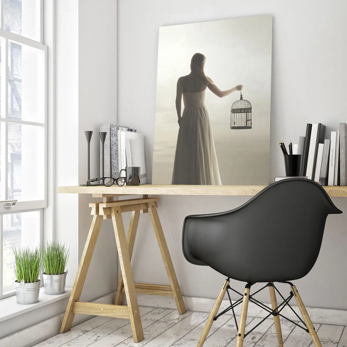 Billede på glas - Vær fri - 50x70 cm