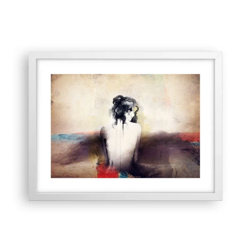 Plakat i hvid ramme - Glatte linjer, ovale former - 40x30 cm