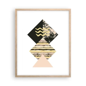 Plakat i ramme af lyst egetræ - Ikke så simpelt - 40x50 cm