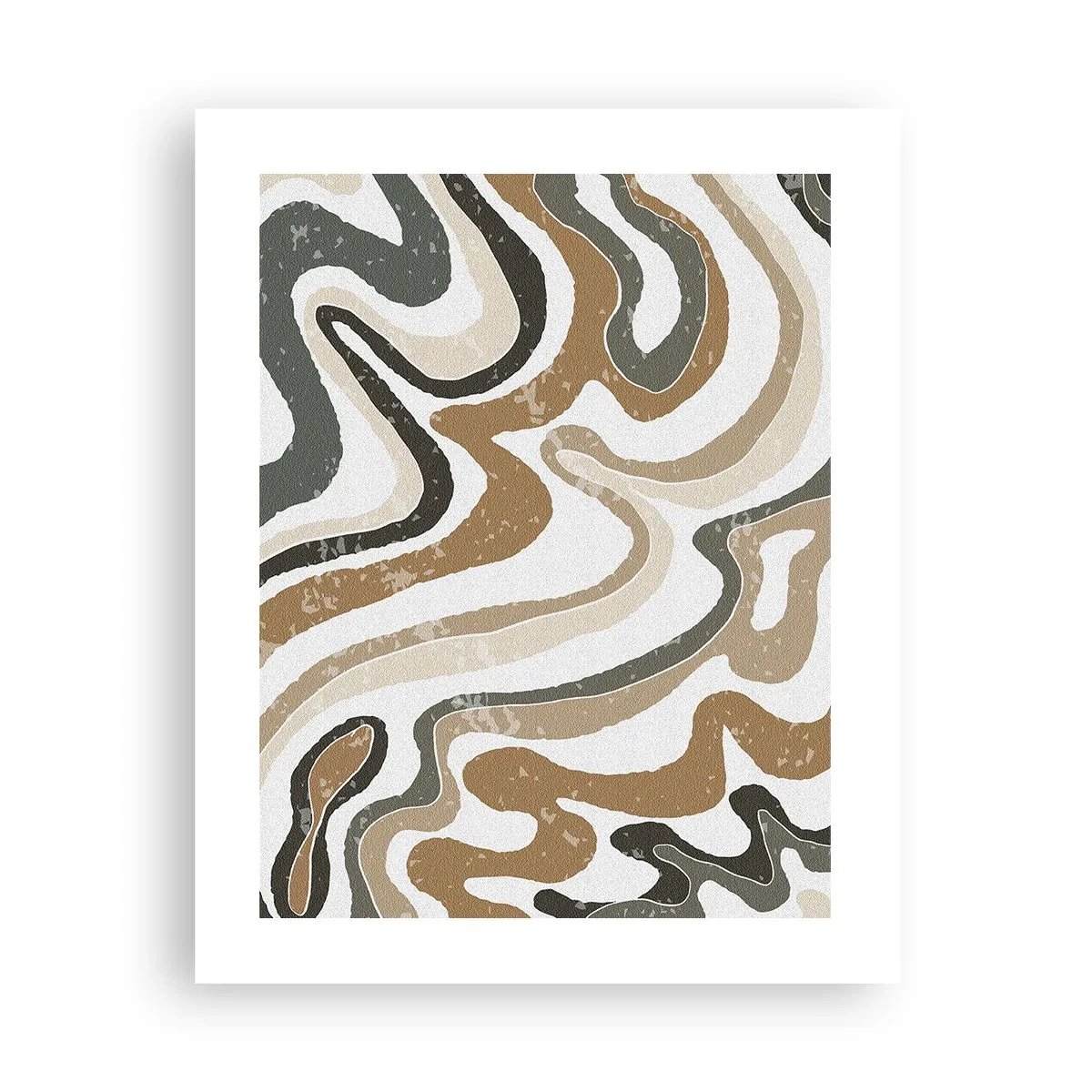 Plakat - Slyngninger af jordfarver - 40x50 cm