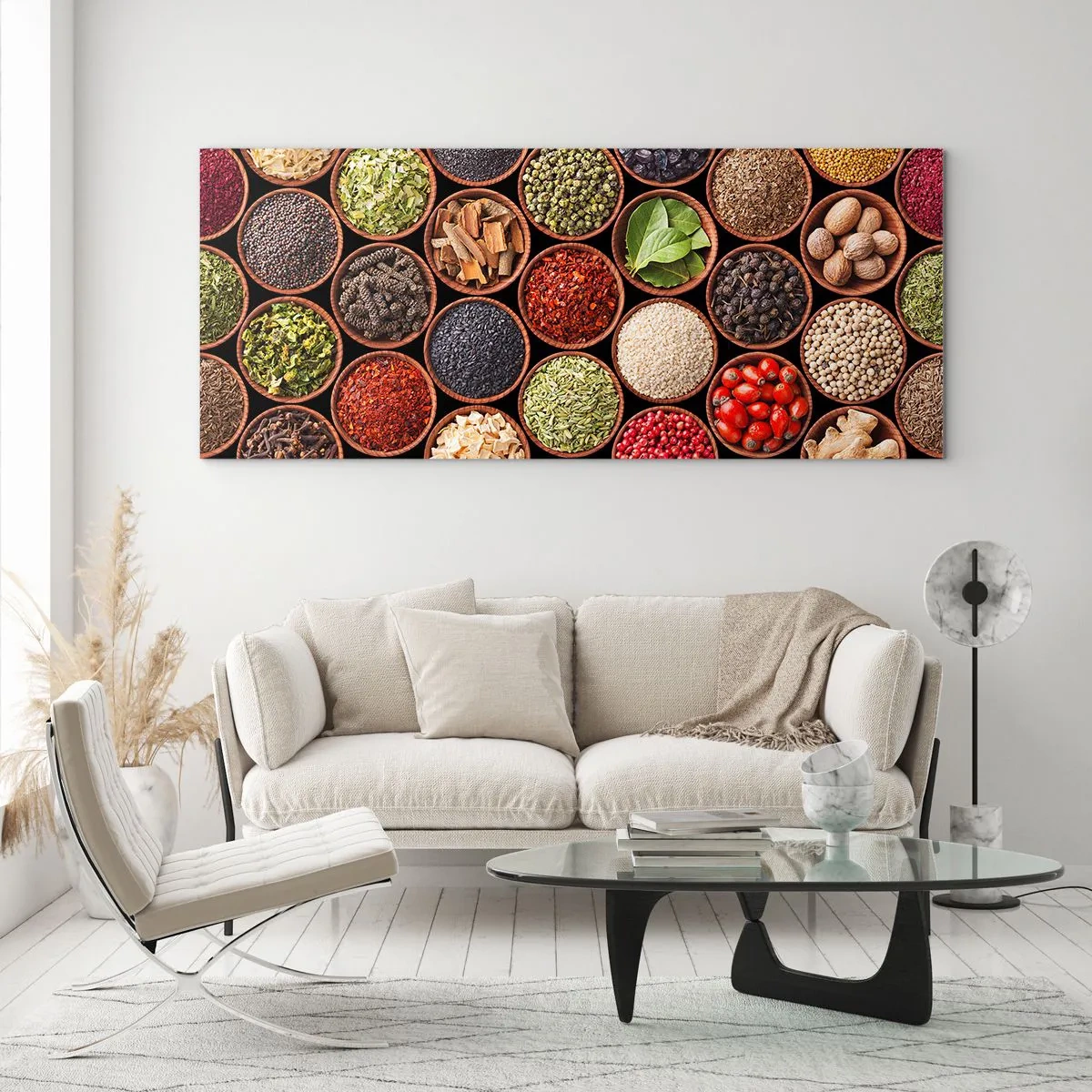 Billede på glas - Alle verdens smage - 100x40 cm
