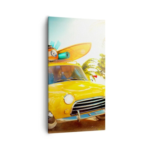 Lærredstryk - Billede på lærred - En rejse for mere end et smil - 55x100 cm