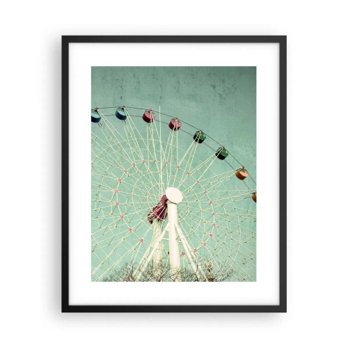 Plakat i sort ramme - Vi inviterer dig til at lege - 40x50 cm