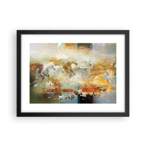 Plakat i sort ramme - Galopperer gennem lyset - 40x30 cm