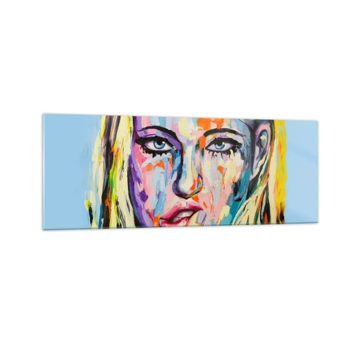 Billede på glas - Se hende lige i øjnene - 140x50 cm