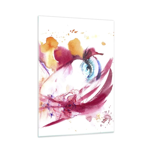 Billede på glas - I nærheden af hinanden blomstrer verden - 50x70 cm