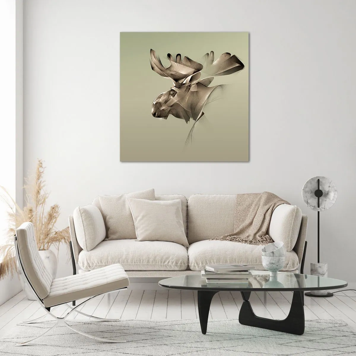 Billede på glas - Den blide kraft af ro - 70x70 cm