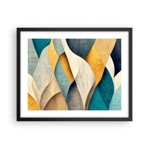 Plakat i sort ramme - Rytme og bølger - 50x40 cm