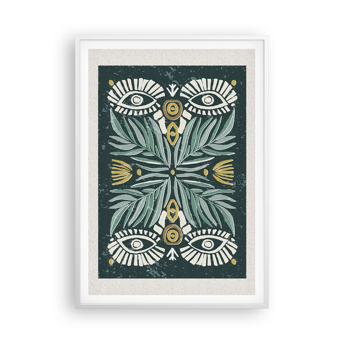 Plakat i hvid ramme - Som en folkeudskæring - 70x100 cm