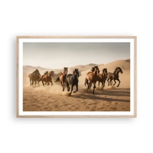 Plakat i ramme af lyst egetræ - Fri som vinden - 91x61 cm