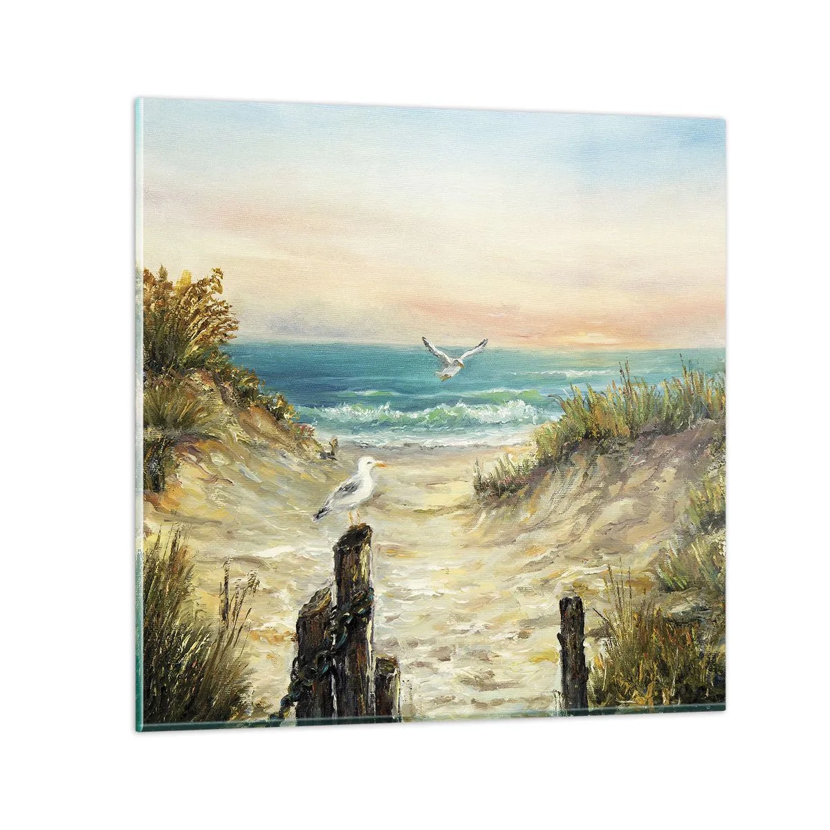 Billede på glas - Vindstille tilbagetog - 30x30 cm