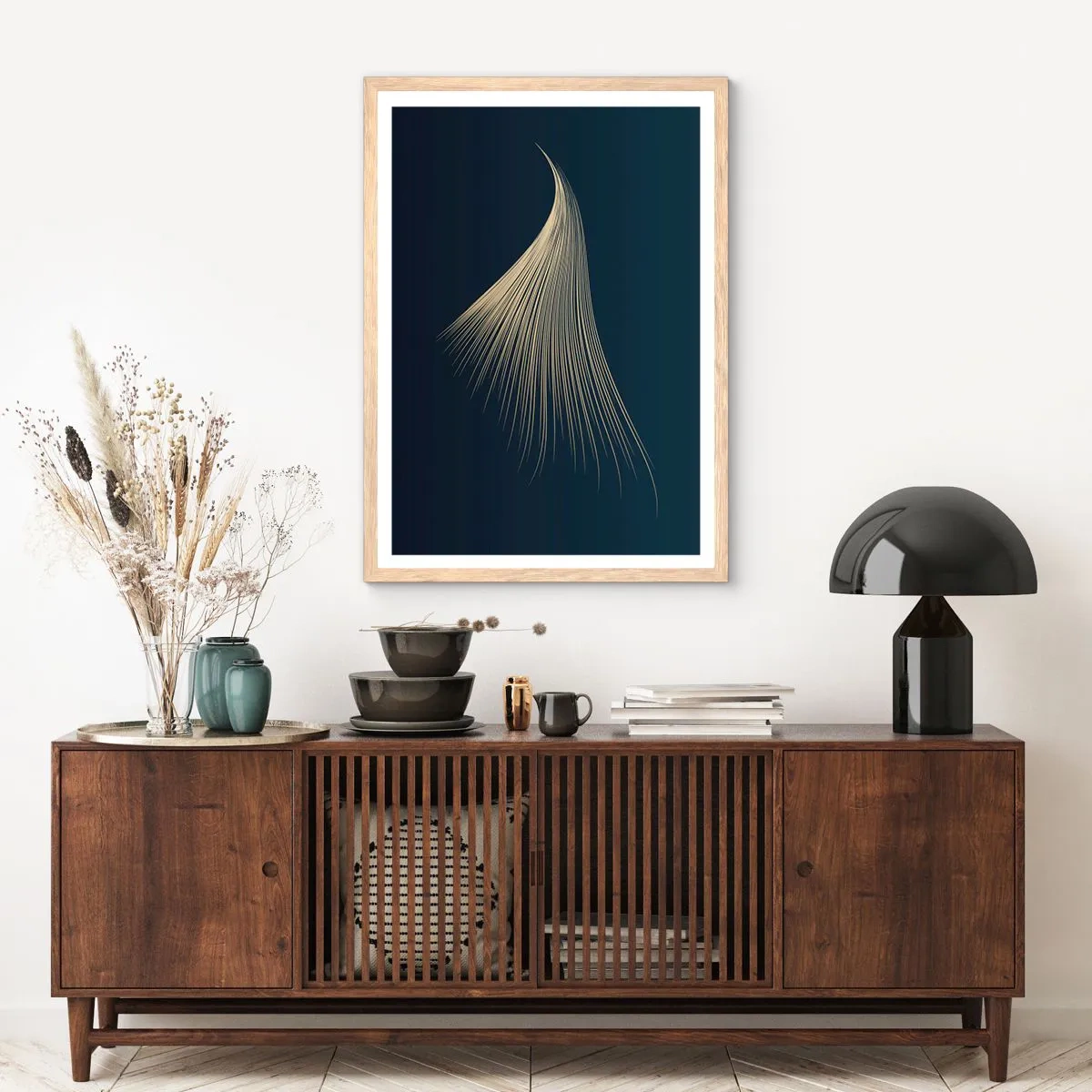 Plakat i ramme af lyst egetræ - Som en engels hår - 61x91 cm