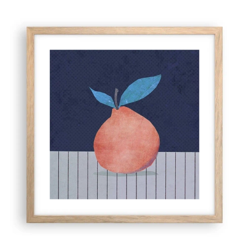 Plakat i ramme af lyst egetræ - Konveksitet og plan - 40x40 cm