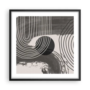 Plakat i sort ramme - Oval vinder - 50x50 cm