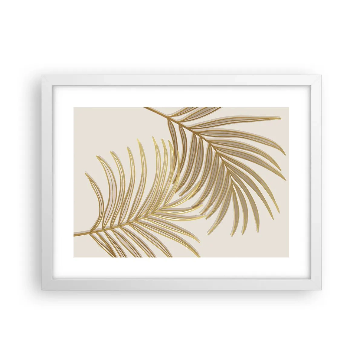 Plakat i hvid ramme - Gylden palme! - 40x30 cm