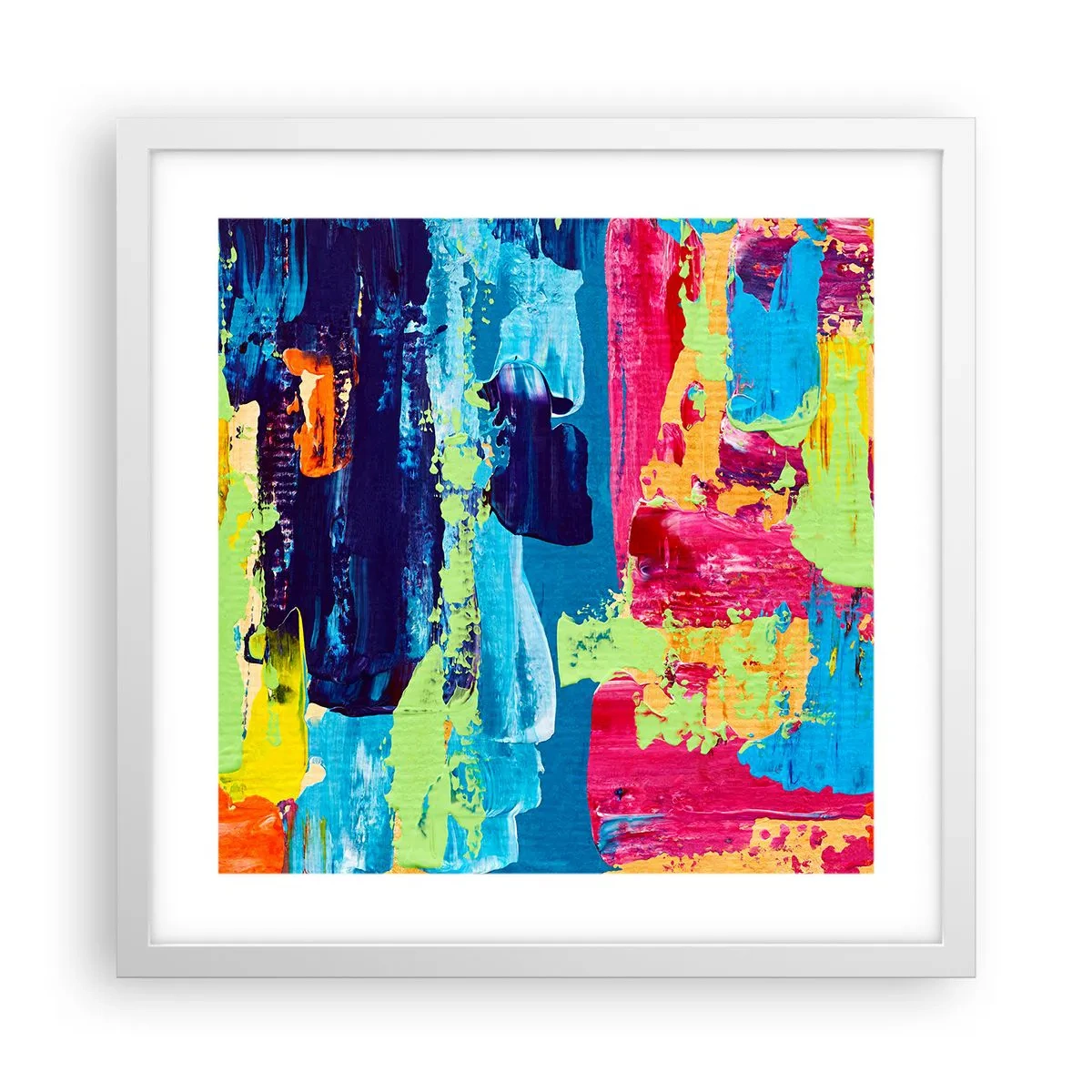 Plakat i hvid ramme - Livet er smukt! - 40x40 cm