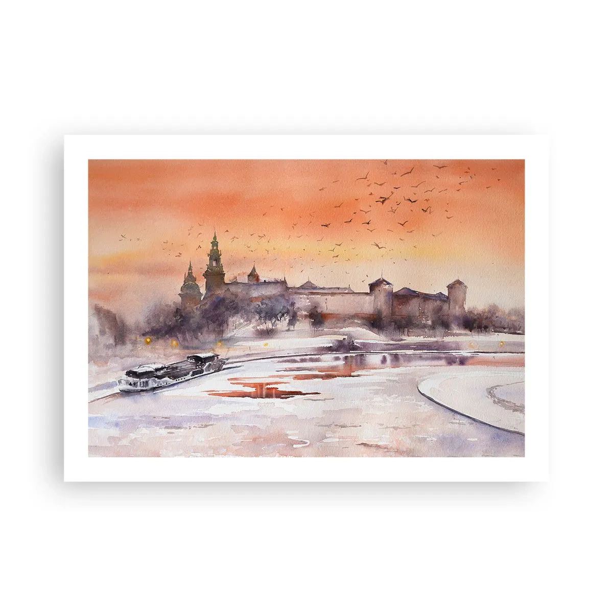 Plakat - Kongelig solnedgang - 70x50 cm