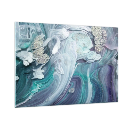 Billede på glas - Strømme af blå - 100x70 cm