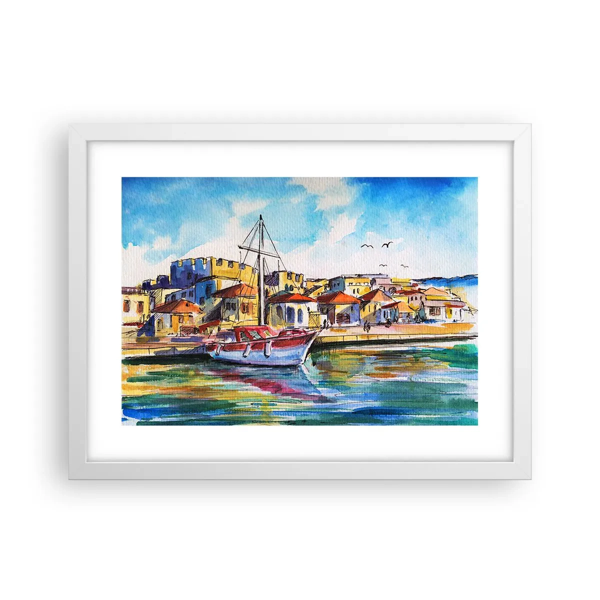 Plakat i hvid ramme - Regnbue eftermiddag - 40x30 cm