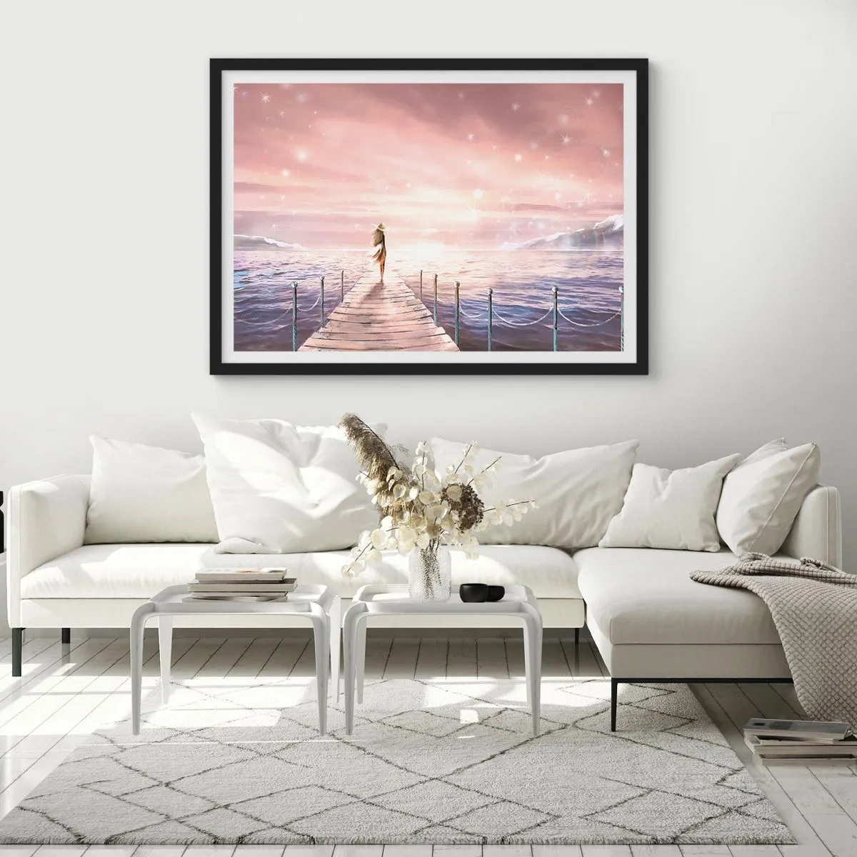 Plakat i sort ramme - I lyset af en drøm - 50x40 cm