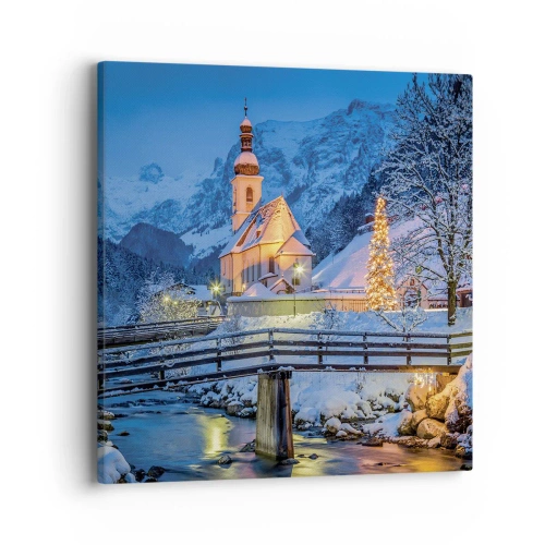 Lærredstryk - Billede på lærred - Julens ånd - 40x40 cm